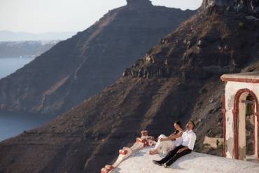 Sophie and Lucas bruiloft in Santorini